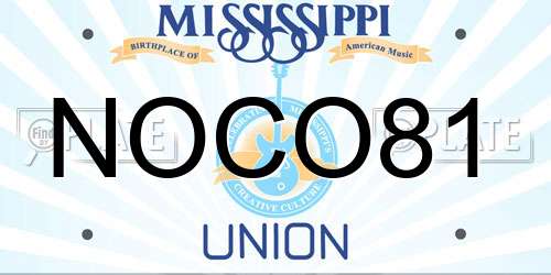 NOCO81 Mississippi License Plate