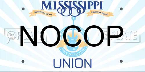 NOCOP Mississippi License Plate