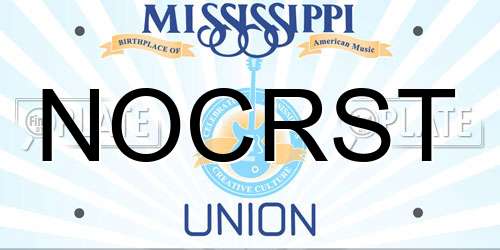 NOCRST Mississippi License Plate