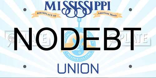 NODEBT Mississippi License Plate