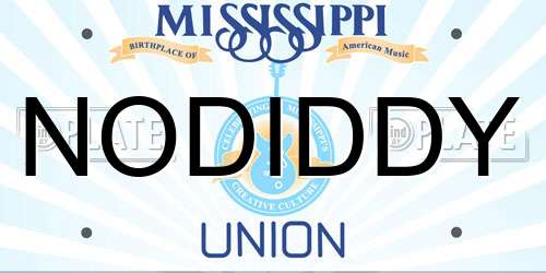 NODIDDY Mississippi License Plate