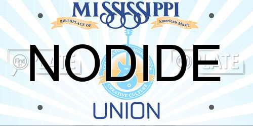 NODIDE Mississippi License Plate