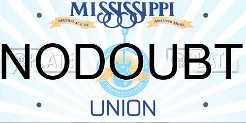 NODOUBT Mississippi License Plate