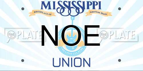 NOE Mississippi License Plate