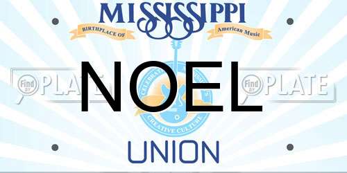 NOEL Mississippi License Plate