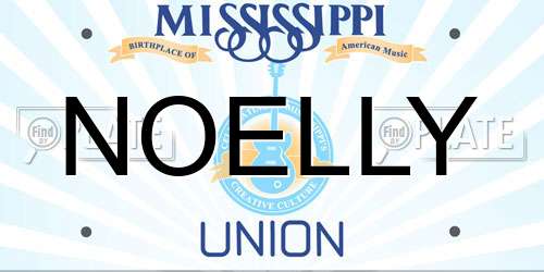 NOELLY Mississippi License Plate