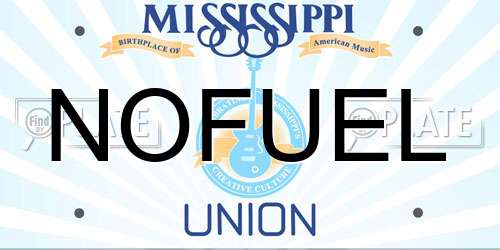 NOFUEL Mississippi License Plate