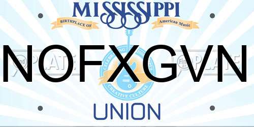NOFXGVN Mississippi License Plate