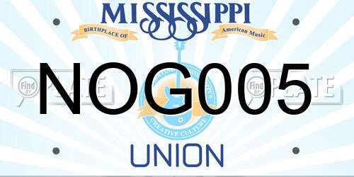 NOG005 Mississippi License Plate
