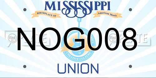 NOG008 Mississippi License Plate