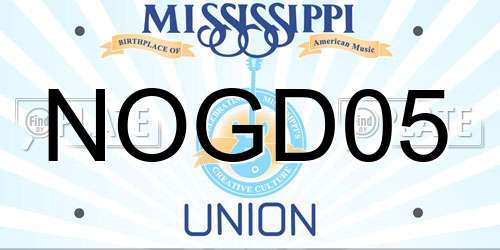 NOGD05 Mississippi License Plate