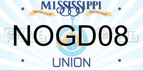 NOGD08 Mississippi License Plate