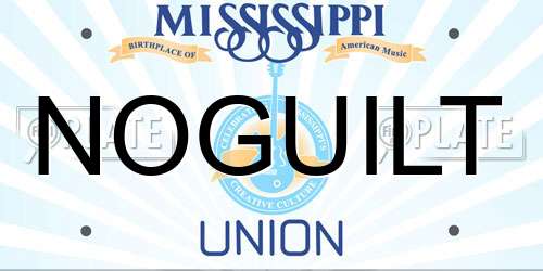 NOGUILT Mississippi License Plate