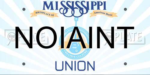 NOIAINT Mississippi License Plate