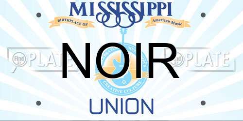 NOIR Mississippi License Plate
