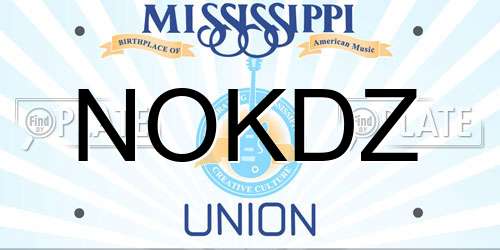 NOKDZ Mississippi License Plate