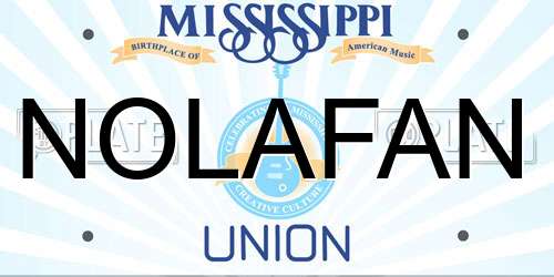NOLAFAN Mississippi License Plate