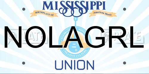 NOLAGRL Mississippi License Plate