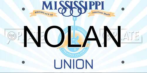 NOLAN Mississippi License Plate