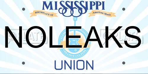 NOLEAKS Mississippi License Plate