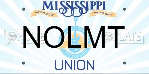 NOLMT Mississippi License Plate