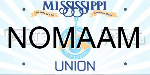 NOMAAM Mississippi License Plate