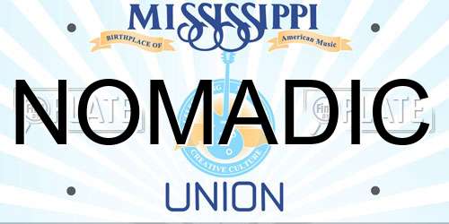NOMADIC Mississippi License Plate