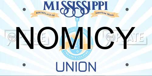 NOMICY Mississippi License Plate