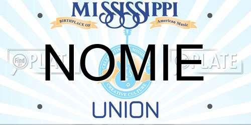 NOMIE Mississippi License Plate