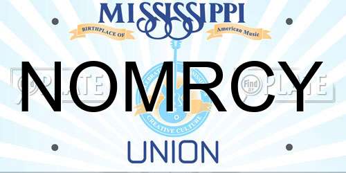 NOMRCY Mississippi License Plate