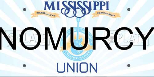 NOMURCY Mississippi License Plate