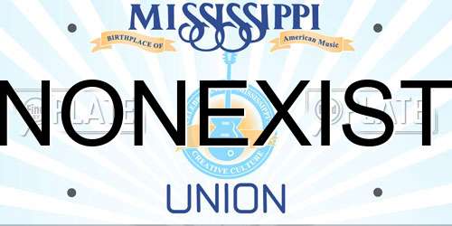 NONEXIST Mississippi License Plate