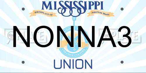NONNA3 Mississippi License Plate
