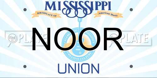 NOOR Mississippi License Plate