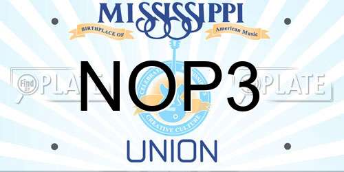 NOP3 Mississippi License Plate