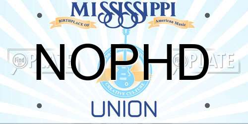 NOPHD Mississippi License Plate