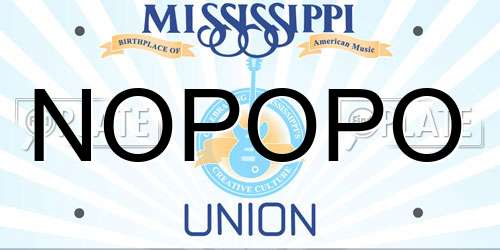 NOPOPO Mississippi License Plate