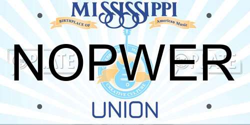 NOPWER Mississippi License Plate