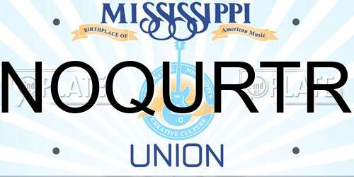 NOQURTR Mississippi License Plate