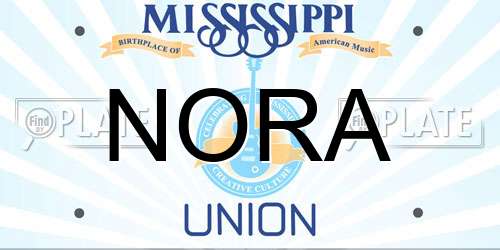 NORA Mississippi License Plate
