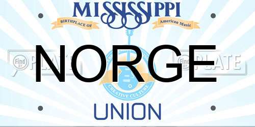 NORGE Mississippi License Plate