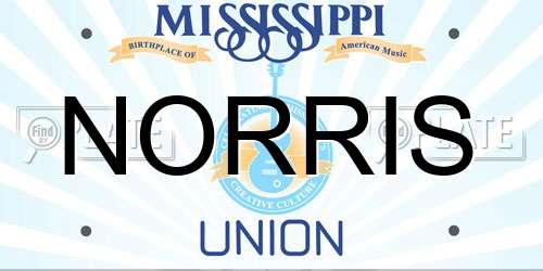 NORRIS Mississippi License Plate