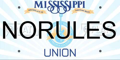 NORULES Mississippi License Plate