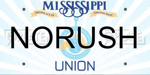 NORUSH Mississippi License Plate