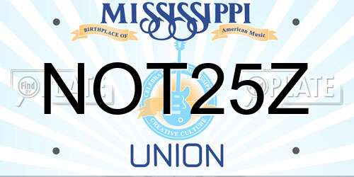 NOT25Z Mississippi License Plate