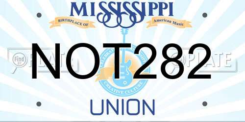 NOT282 Mississippi License Plate