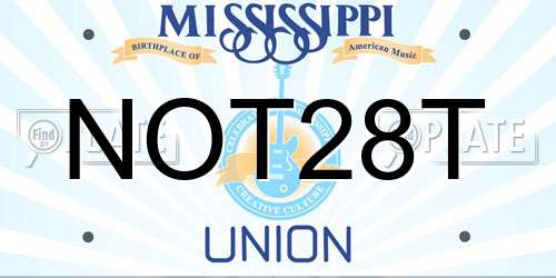 NOT28T Mississippi License Plate
