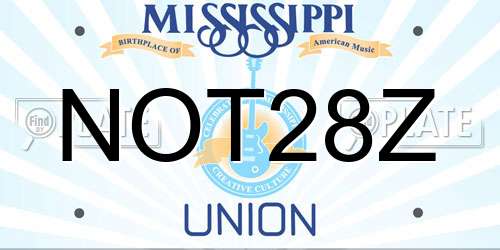 NOT28Z Mississippi License Plate