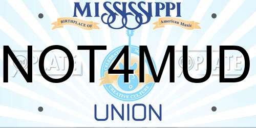 NOT4MUD Mississippi License Plate