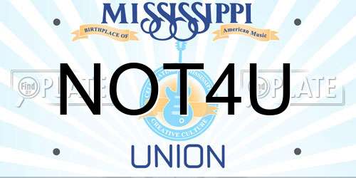 NOT4U Mississippi License Plate